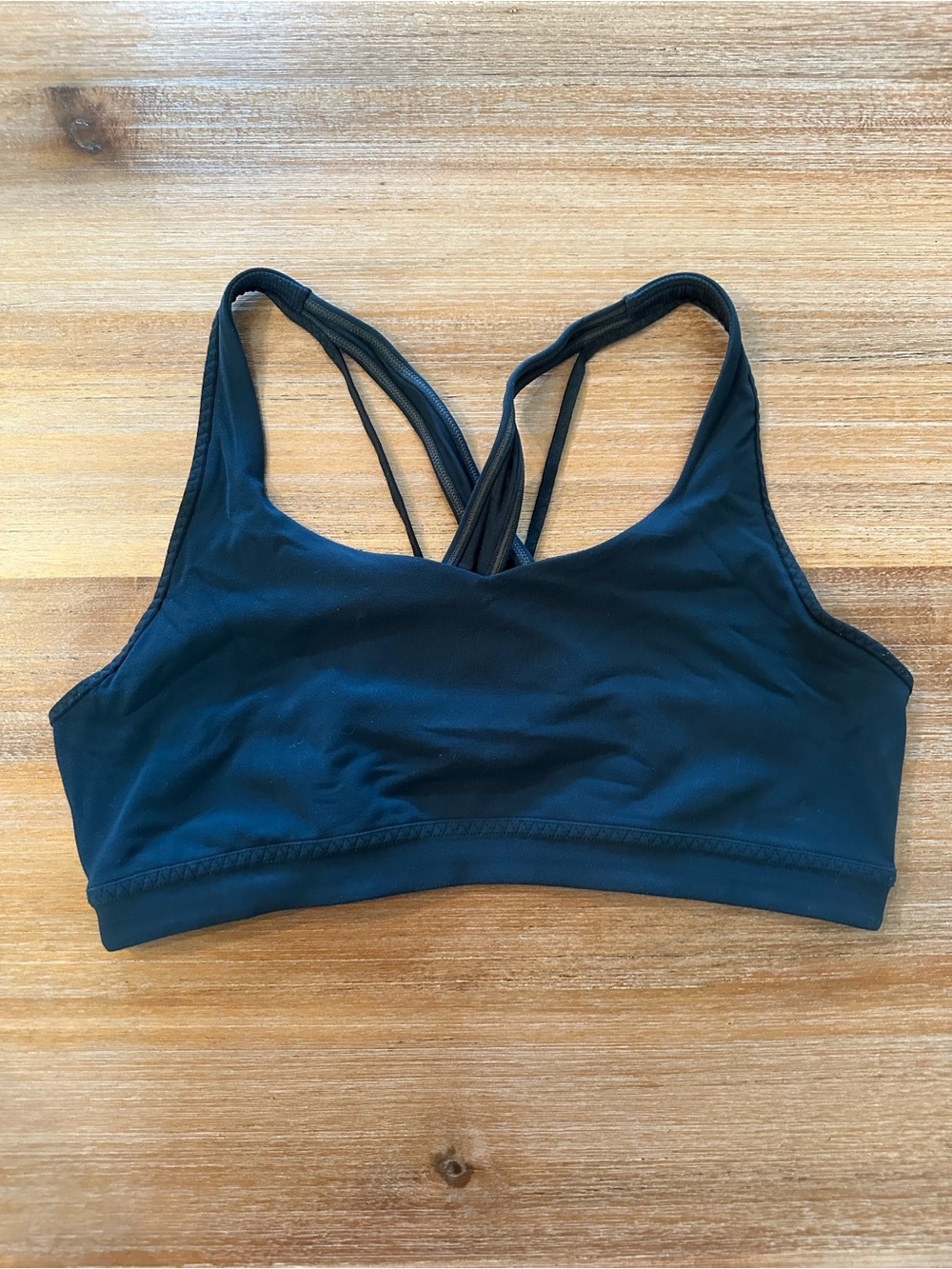 Athleta Black Double-Strap Crossback Sports Bra